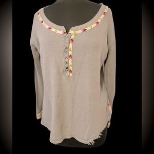 We the Free gray frayed thermal